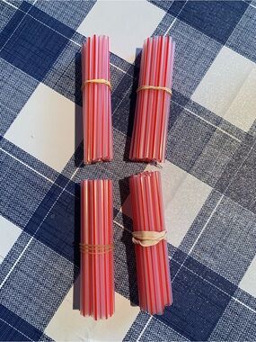 Rubbermaid Replacement Straws Red and White Striped Sturdy Plastic